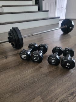 Small Barbell Set With Dumbbells