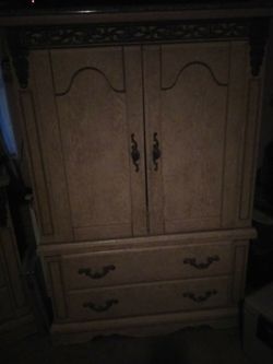 Full size used armoire cabinet 2 drawers