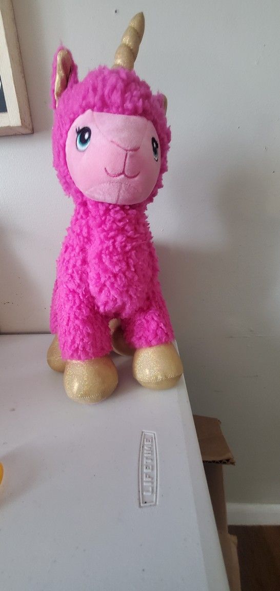 BUILD-A-BEAR SPARKLES PINK LLAMACORN PLUSH STUFFEF ANIMAL
