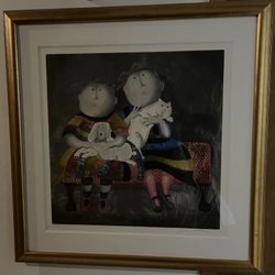 “Chien Et Chat I” Signed Lithograph Painting Graciela Rodó Boulanger 