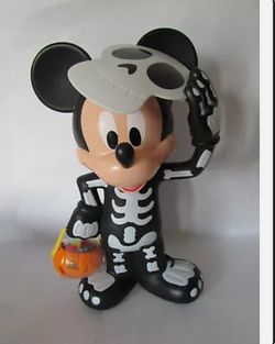 Disney Parks Halloween Popcorn Bucket Glow in Dark Skeleton Mickey Mouse 2023