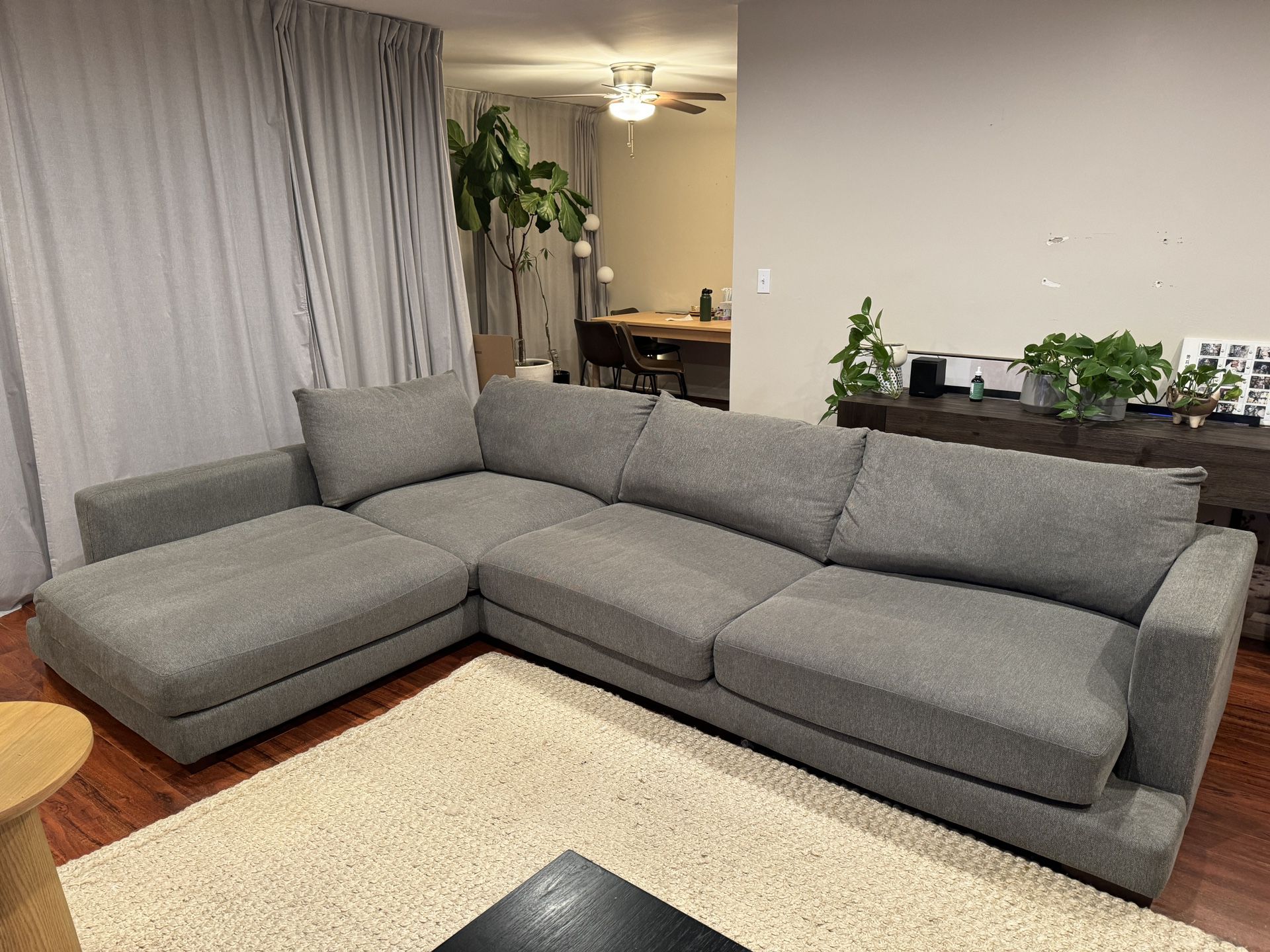Lindsey Grey 127" 2 Piece Sectional with Left Arm Facing Chaise