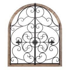 ARCHED WOOD AND IRON WALL DÉCOR