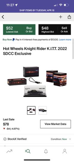 Hot Wheels 2022 SDCC Knight Rider K.I.T.T. Mattell Creations