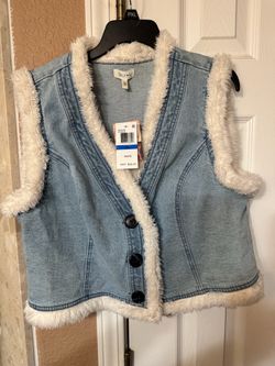 Self-E Denim Sherpa Vest Size XL