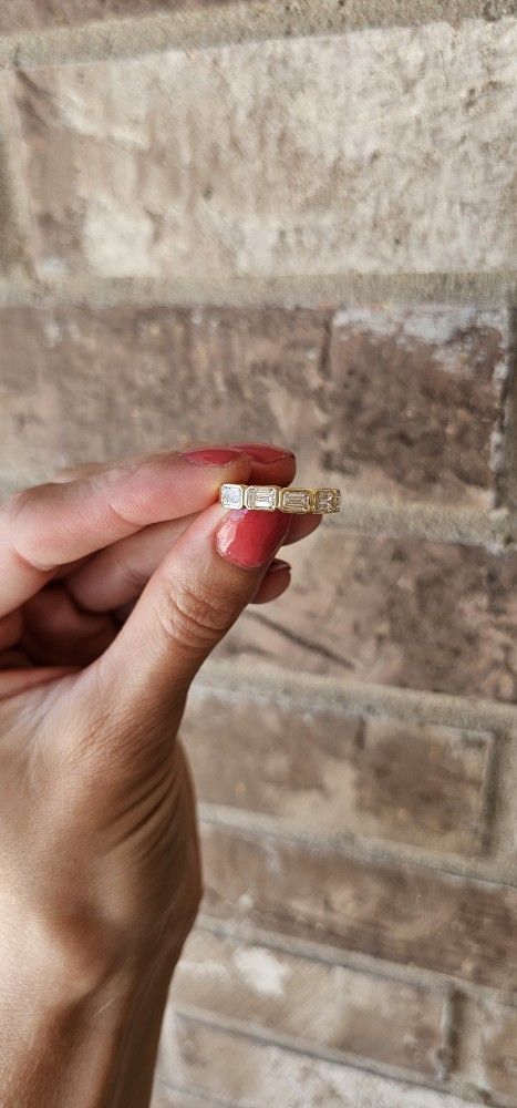 2.25 Carat East To West Emerald Lab Diamond Band