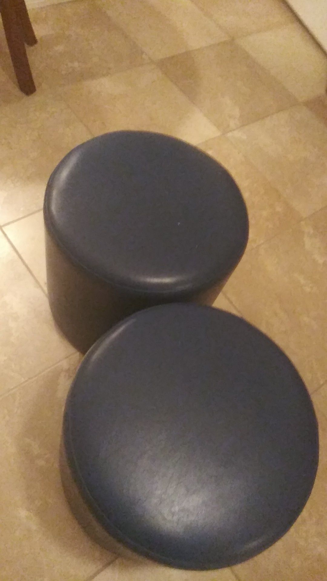 Pair of blue foot stools