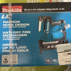 Makita 18v 2-1/2” Straight Finish Nailer 