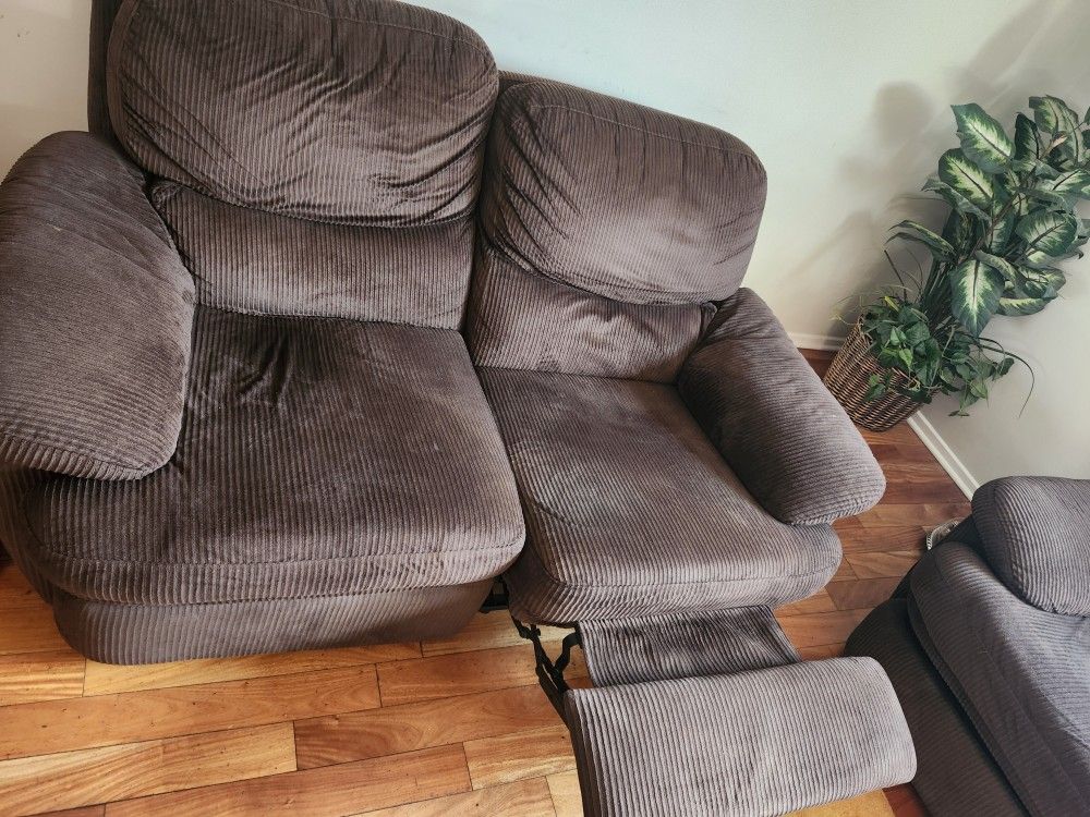 Sofa And Loveseat Super Soft Fabric Recliners