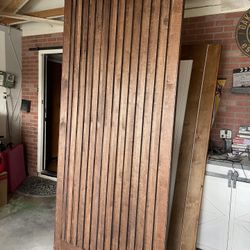 Vertical Slat Barn Door 43/96 Red Mahogany
