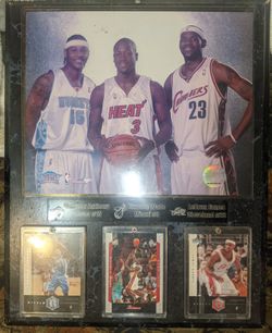 LeBron Carmelo And Dwyane Wade Plaque And Cards
