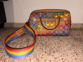 Coach Rainbow Signature Rowan Satchel Bag C4396 / Coach Rainbow Shoulder Bag