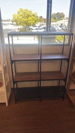 Industrial Wood & Metal Display Shelf / Bookshelf – $250