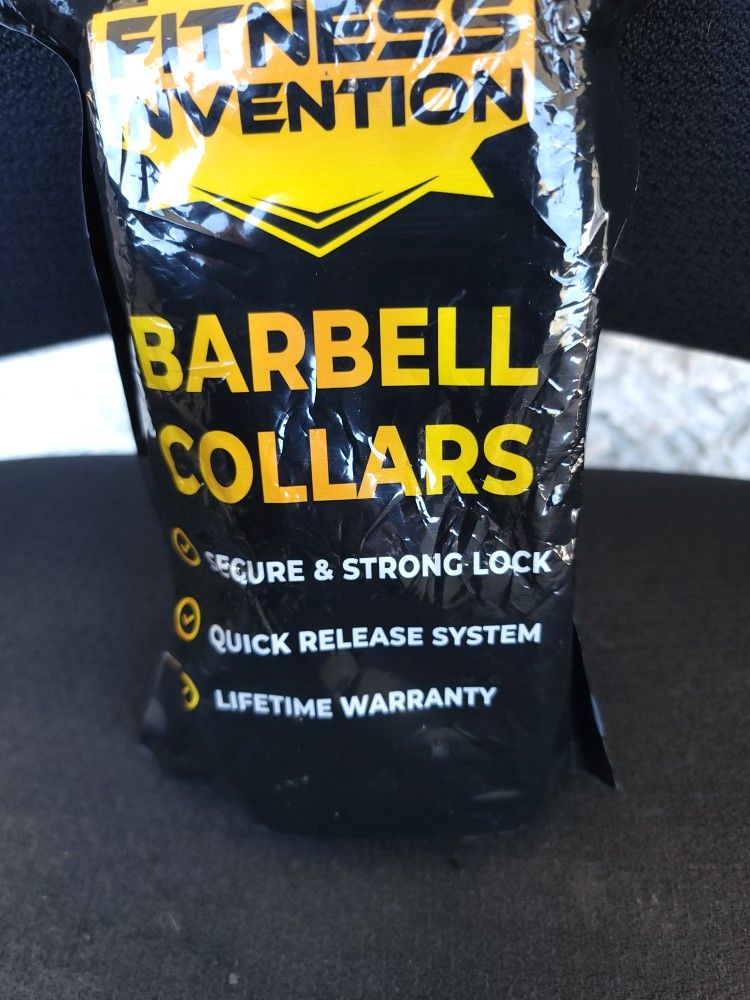 Fitness invention weight barbell collars new open package