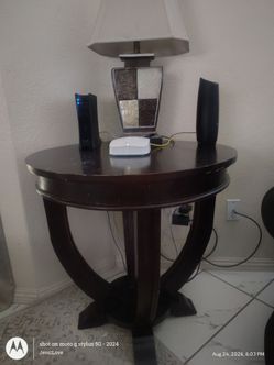 Round End table-brown