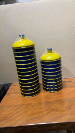 Set Barrel Shaped Glass Jar With Lid