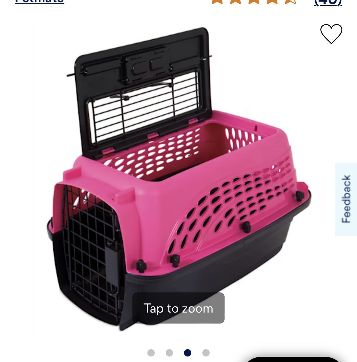 Petmate Pink 2 Door Top Load Dog Kennel