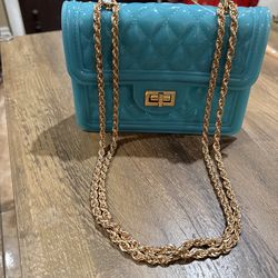 Girl jelly aqua purse