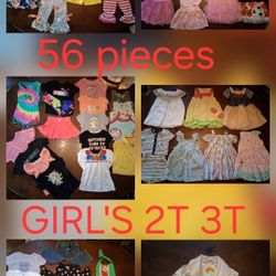 Girls 56pc 2T 3T Clothing Lot Bundle
