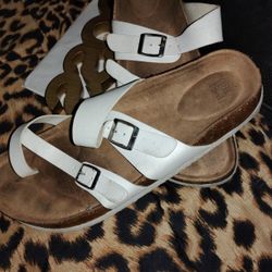 White Sandals Size 8