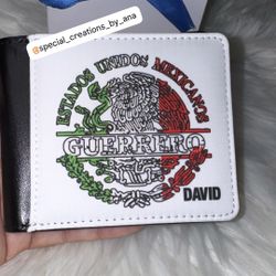 Personalized Guerrero Mexico leather wallet for a special birthday gift 🎁