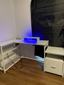 L-Shaped Standing Desk with Storage