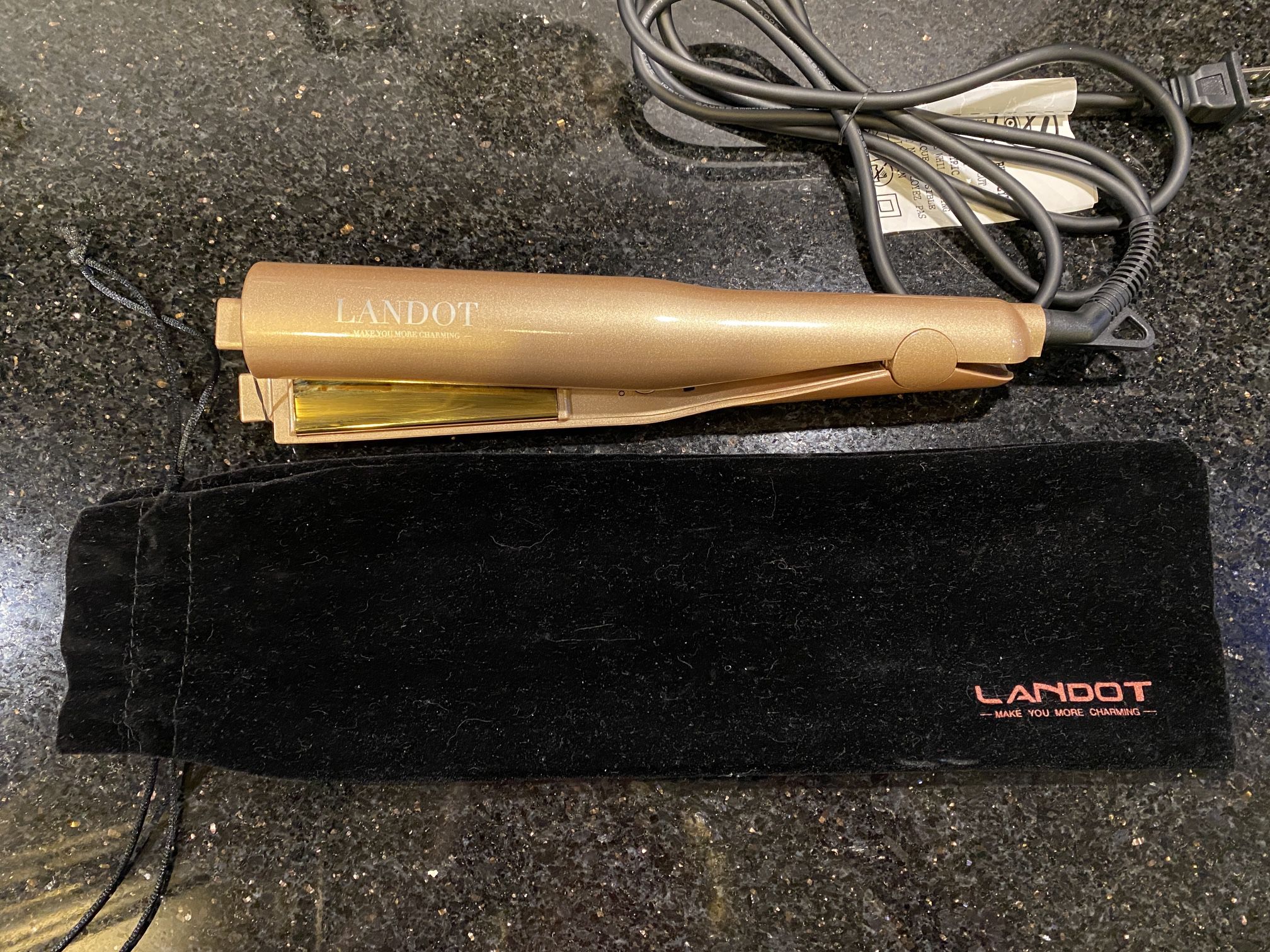 LANDOT Flat Iron Straightener  and Curling Irons Hair with Storage 428℉
