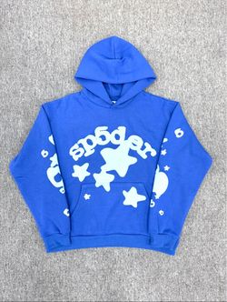 Sp5der Hoodie Navy Blue Beluga Size M