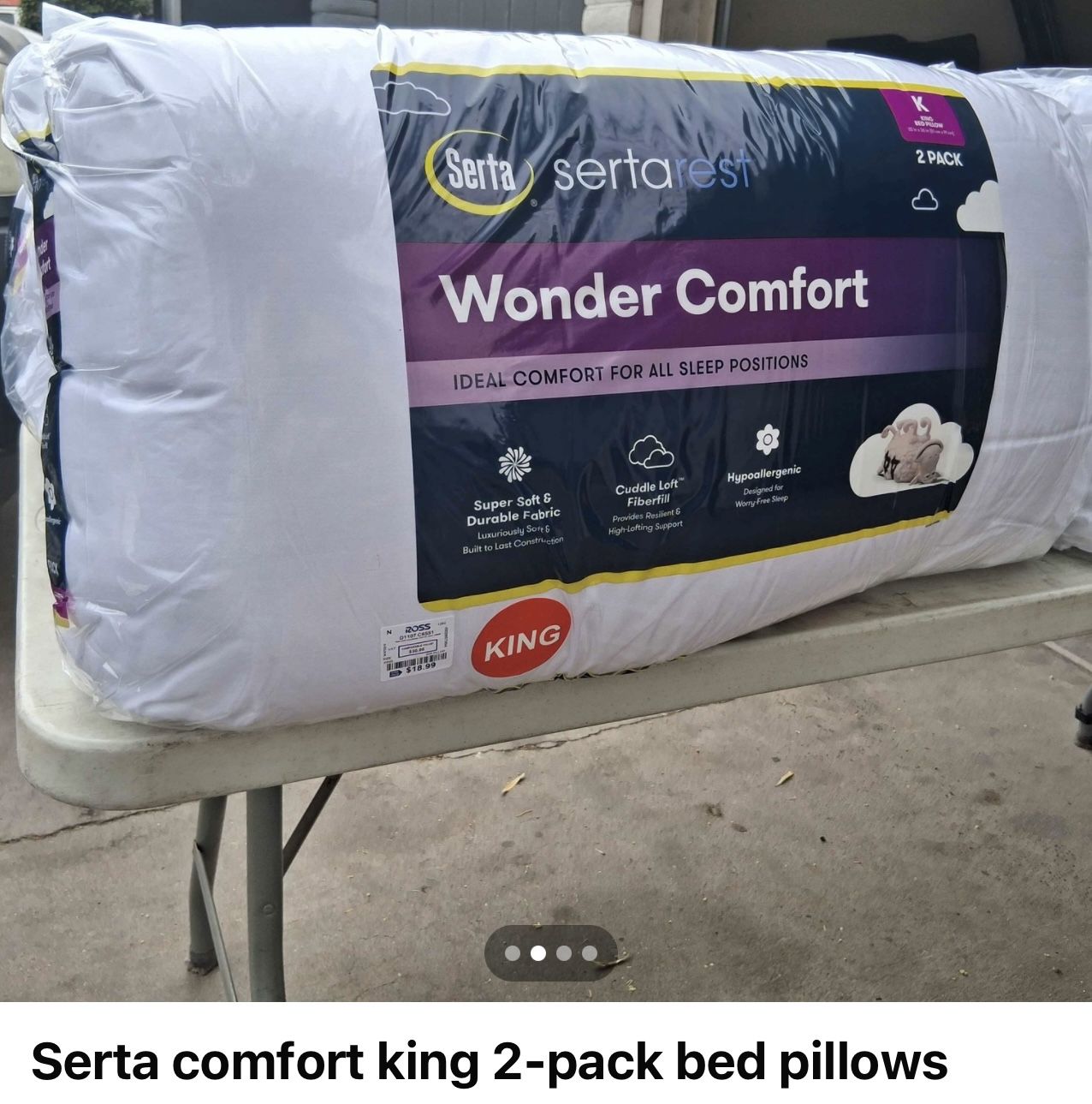 pack of Serta Sertarest Wonder Comfort King-sized bed pillows.