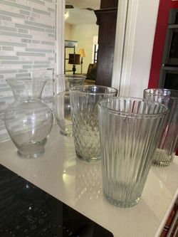 GLASS VASES - GORGEOUS - 10 INCHES TALL -