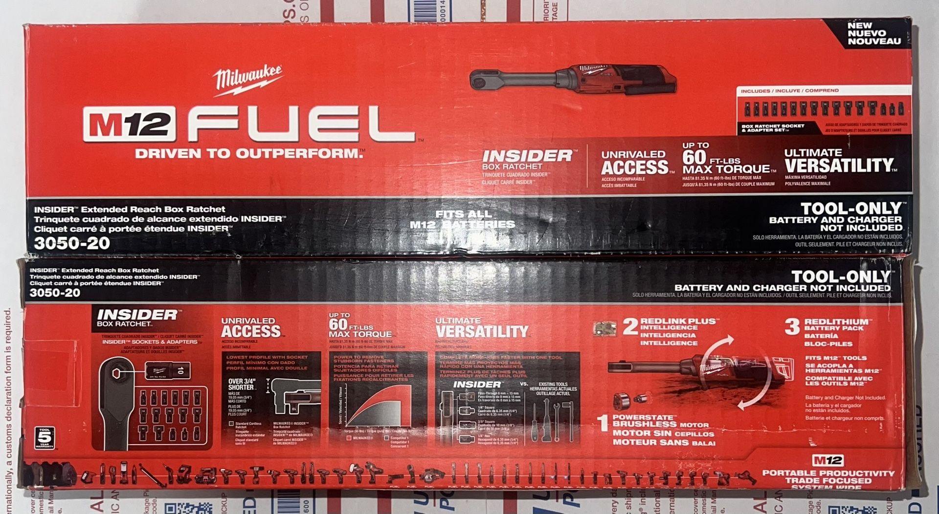 Milwaukee M12 Fuel Extended Reach Insider Ratchet Tool. Model #3050-20
