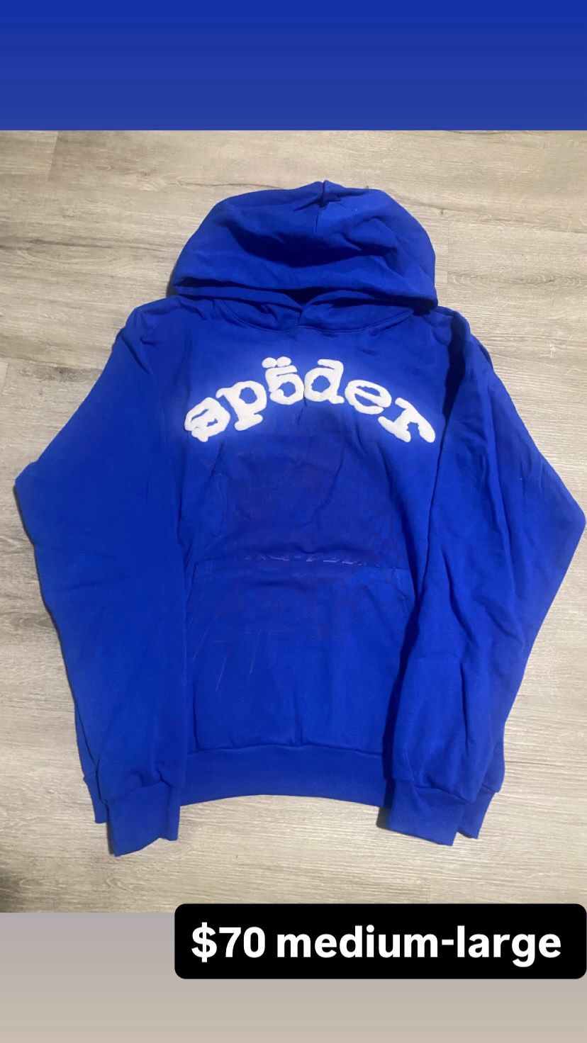 Dark Blue Spider Hoodie Medium-large