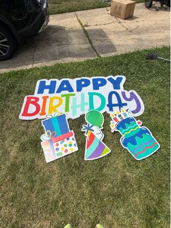 Happy birthday lawn posters