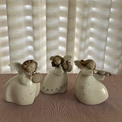 Vintage Set of 3, LLADRO, Velencia, Spain, LITTLE ANGELS with INSTRUMENTS, 1990