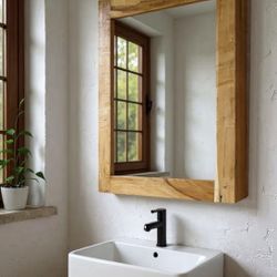 Archiwood Furniture GERT001 Solid Maple Wood Medicine Cabinet 