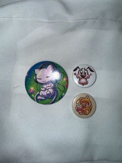 Anime Cartoon Pin Button Badge Set of 3