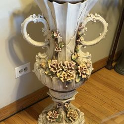 Capodimonte Floral Vase Porcelain