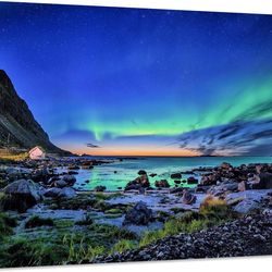 Northern Lights Canvas Wall Art – Aurora Borealis Landscape Print