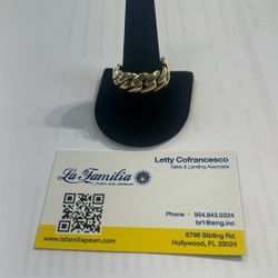 Gold Cuban Link Ring 
