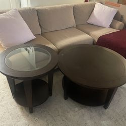 Coffee Table + End Table Set – Espresso Wood – Priced to Sell!