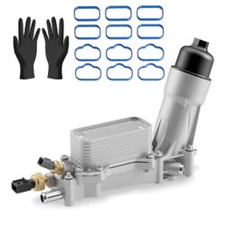 926-876 926-959 Upgraded Aluminum Engine Oil Filter Housing with Oil Cooler For 2011-2016 Chrysler 200 300 Dodge Charger Challenger Journey Caravan Du