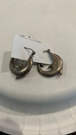 925 Sterling Dolphin hallow earrings nice