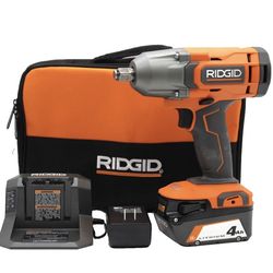 RIDGID Cordless 1/2 in High Torque Impact Wrench Kit with Battery/Charger R86212