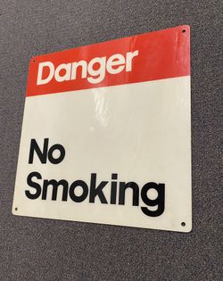 Vintage Fiberglass DANGER NO SMOKING Sign