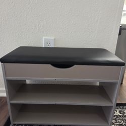 Shoe rack, Shoe Storage Stool with Cushion, Sturdy Modern Entryway Stool for Entryway, Hallway And Living Room, 