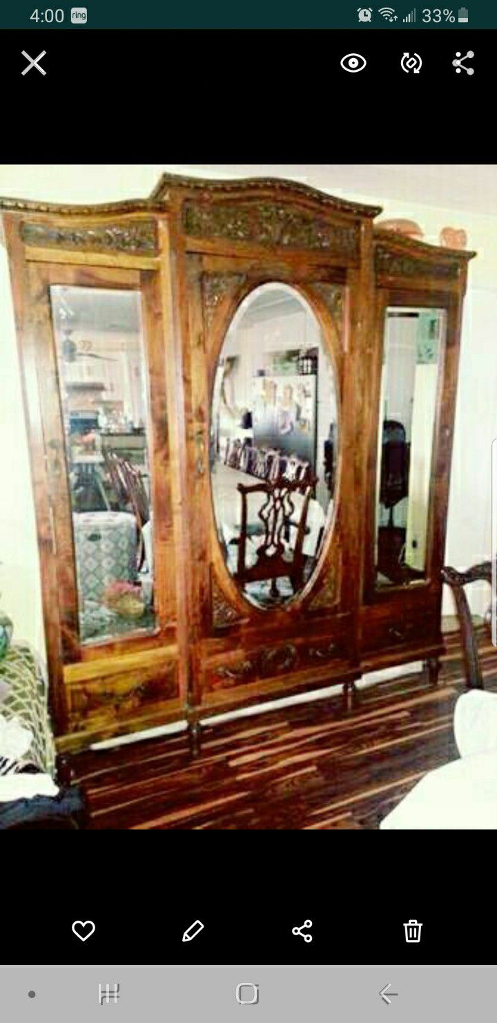 Vintage 1800s BEDROOM SET WITH ARMOIRE