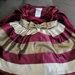 Gold And Burgundy 12mo Dress
