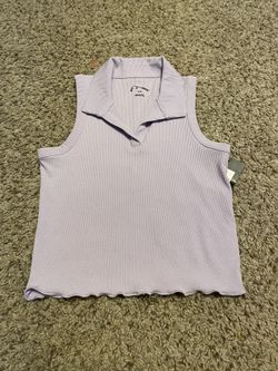 Girls Lavender Collar Tank 