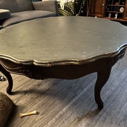 Large Wooden Round Coffee Table 