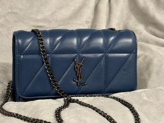 SLY Blue Quilted Chain Crossbody Bag